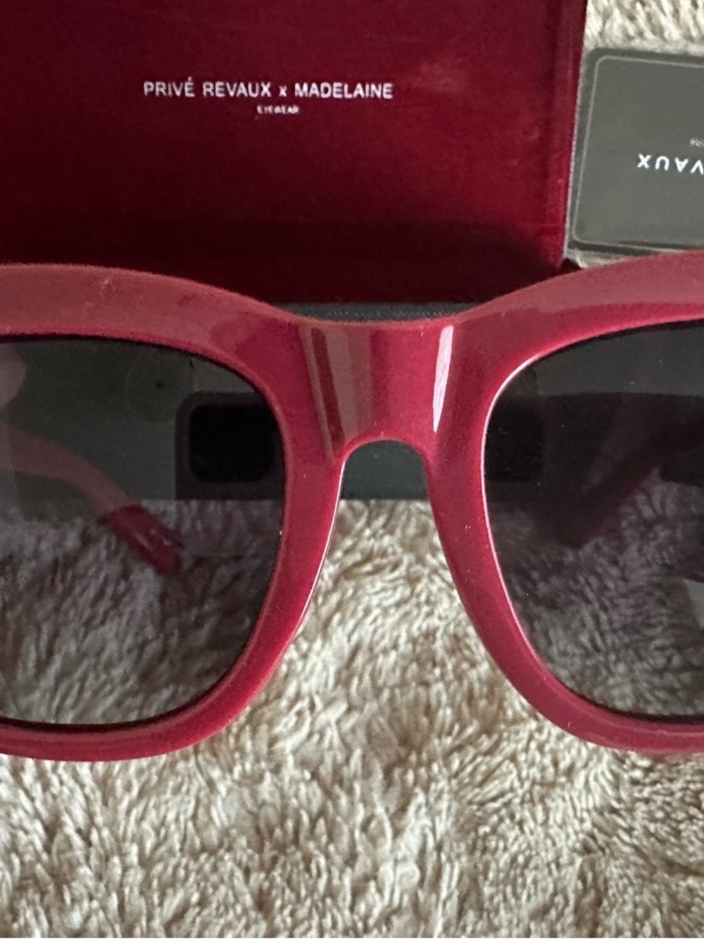 Priv Revaux Madelaine Women's Burgundy Sunglasses View 2